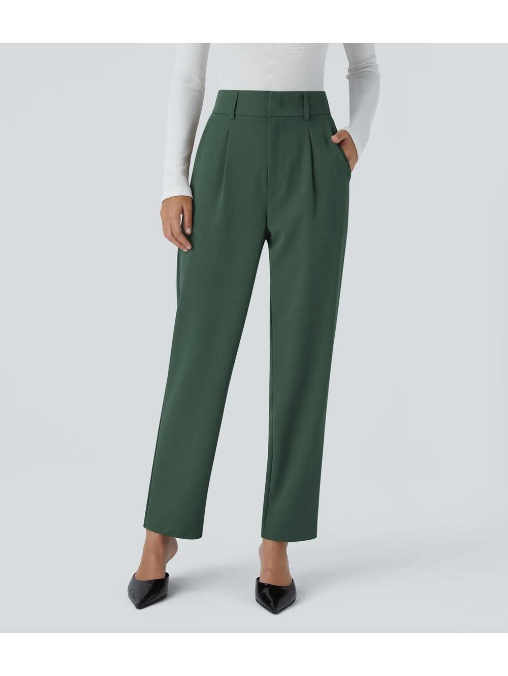 NWT Halara High Waisted Pocket Solid Work Tapered Pants Size Small